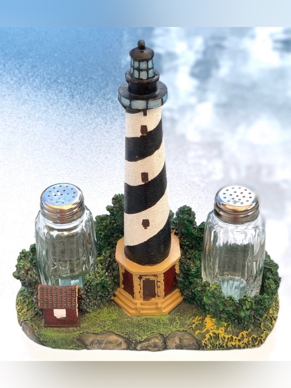 Lighthouse Coastal Beach Scene Salt and Pepper Shaker Set